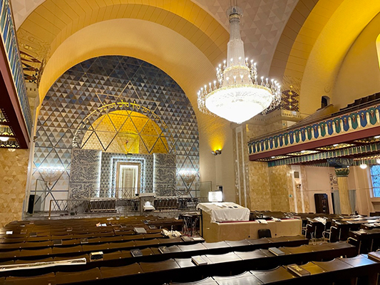 A grande sinagoga em Westend em Frankfurt/Main em outubro de 2022 após obras de restauração ao seu estado original. Inaugurada em 1910